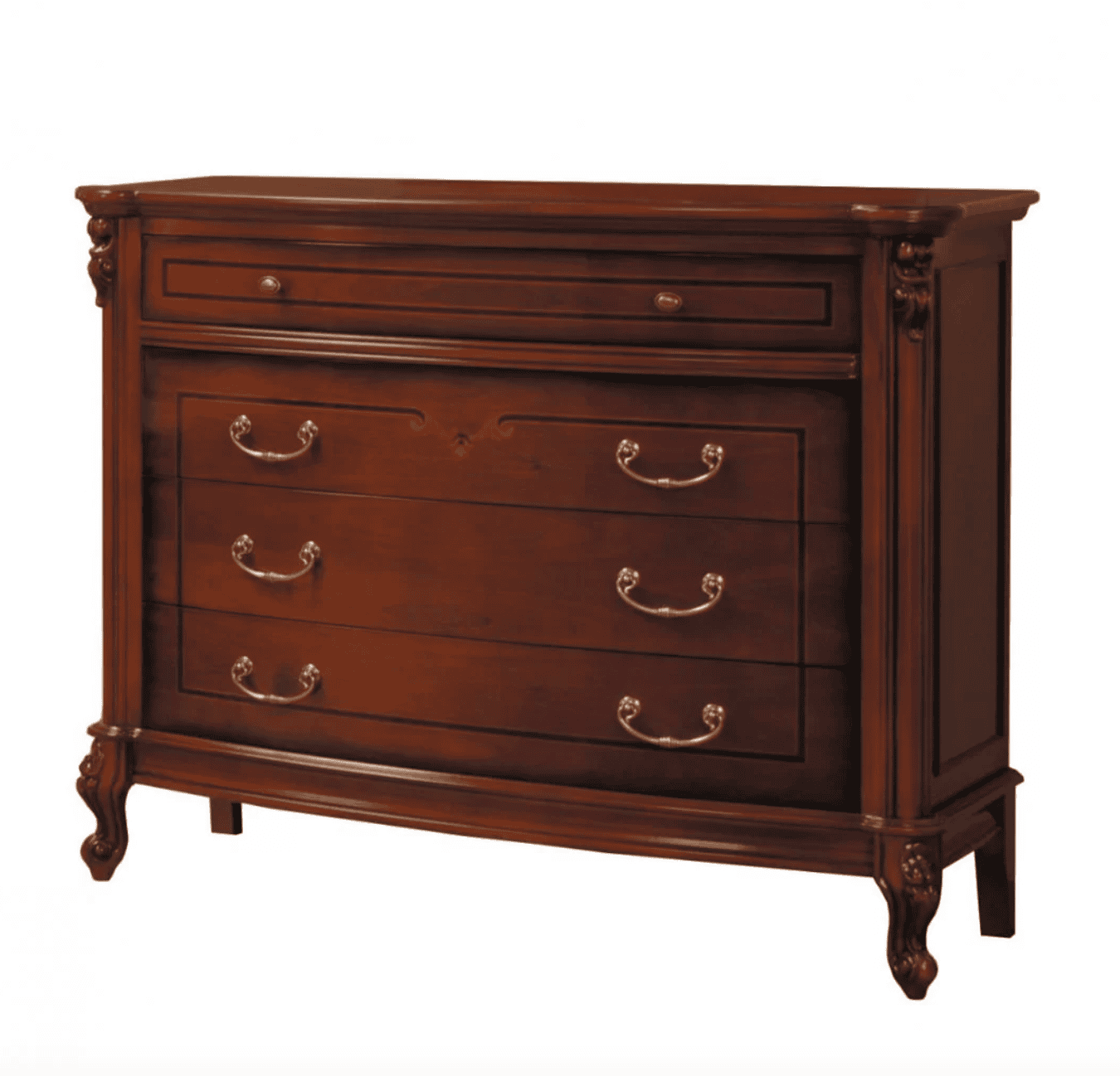 Comodă lemn masiv, maro_alb, mânere aurii, Firenze